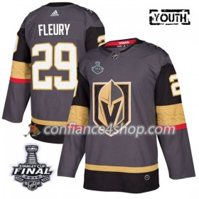 Adidas Maillot de Hockey Vegas Golden Knights Marc-Andre Fleury 29 Gris 2018 Stanley Cup Final Patch Authentic - Enfant